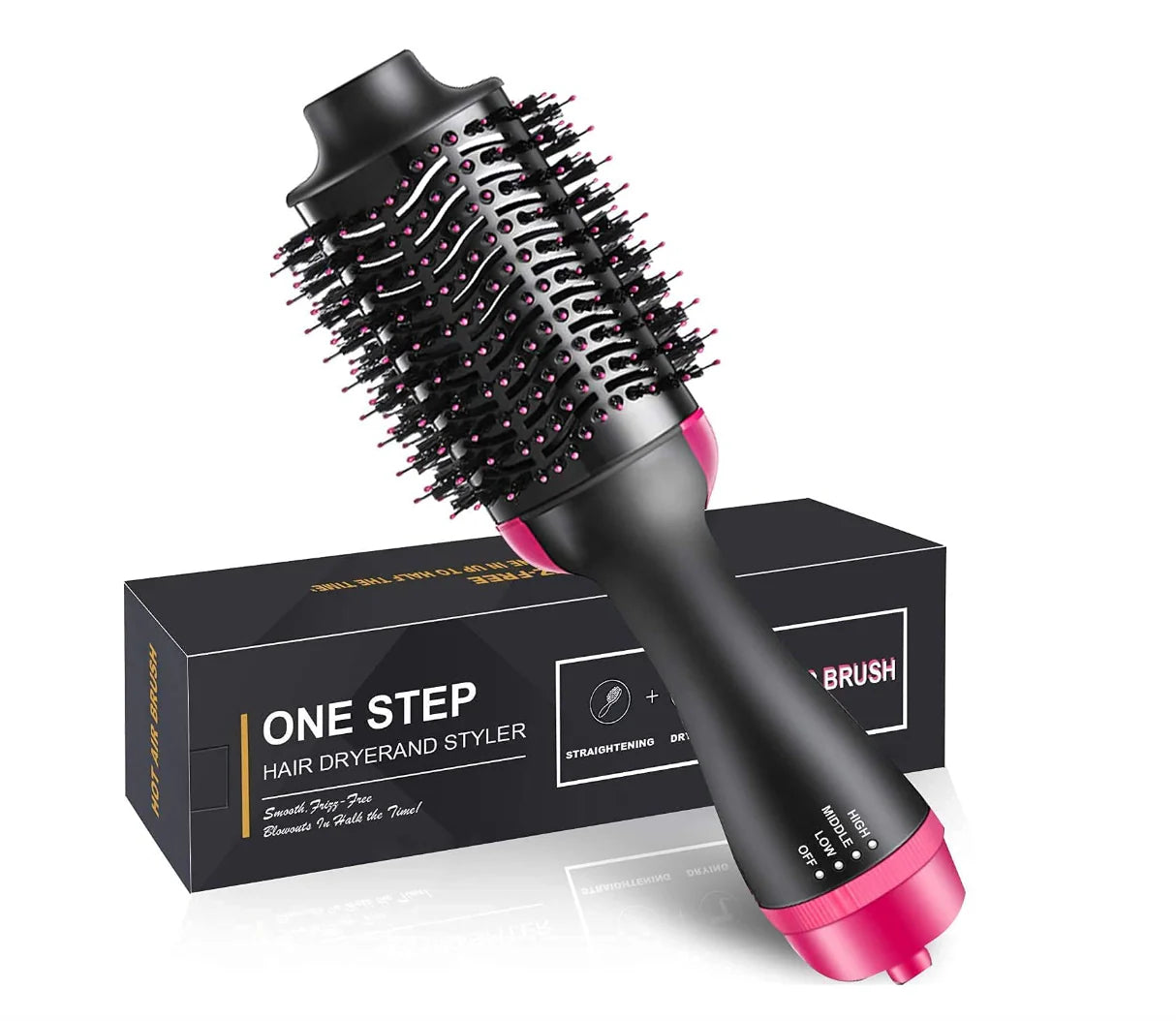 Professional One Step Hot Air Brush, Blowout, Hair Dryer and Styler, Volumizer, Straightener, Smooth Frizz Free